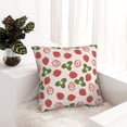 thumbnail image 6 of Pofeuu Strawberries And Leaf Print Double-sided plush pillowcase Square Throw Pillow Covers Pillows Cover for Living Room Bedroom Sofa Couch Cushion Cover（No pillow core）-20"x20", 6 of 7
