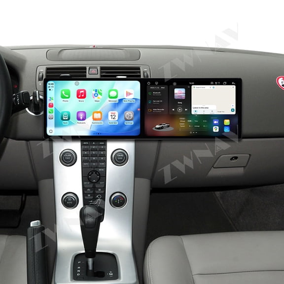 ZWNAV Dual 10.1 inch Screen Car Radio for Volvo S40 2004-2012 Android 15 Multimedia Player GPS Navigation Auto DSP Stereo Host