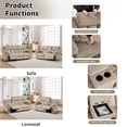 thumbnail image 5 of Bonzy Home Manual Recliner Loveseat, Theater Seating with Console, Cup Holders & Storage, Camel, 5 of 7