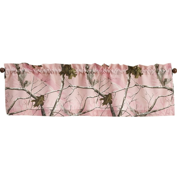 Real Tree Pink Pink AP Camouflage Window Valance Camo Curtain Topper, 60x14