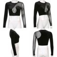 thumbnail image 4 of LAICAIW Women's Short Sleeve Mesh Crop Tops Sheer Blouse T Shirt Tee, 4 of 6