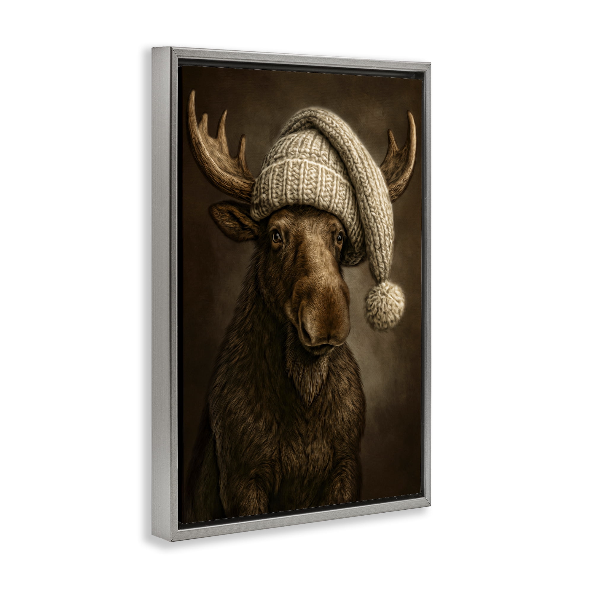 Stupell Industries Northwood Gentle Giant Gray Framed Floater Canvas Wall Art, design by Kelley Parker