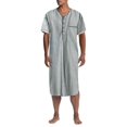 thumbnail image 1 of WEAIXIMIUNG T-Shirts pour Hommes Manches Courtes Abaya Rayé avec Poche Design Décontracté Long, 1 of 7