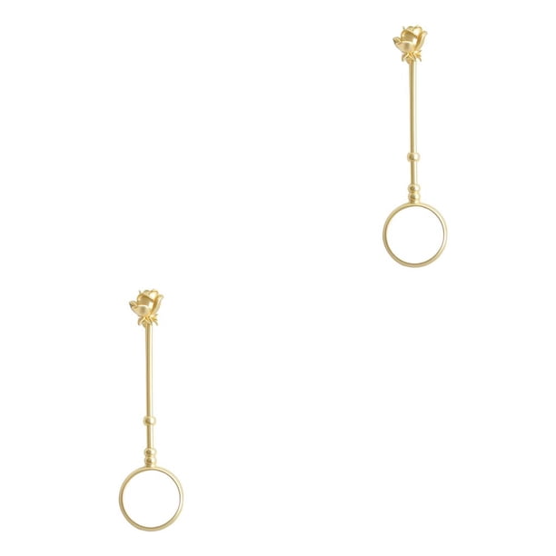 Inteprter Clip de anillo para hombre, accesorios en forma de flor, anillos de dedo, elegante soporte de mano de Metal, pareja de caballero, oro Oro Mate Nº 17/M 2piezas