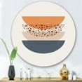 thumbnail image 1 of Designart - Abstract Sun & Moon Geometrics In Blue & Orange - Modern Metal Circle Wall Art, 1 of 5