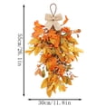 thumbnail image 4 of Geerera Hanging Swag Fall Artificial Autumn Maple Leaf Teardrop Decor Rustic Harvest with Burlap Bow for Porch Wall Window and Home 26", 4 of 7