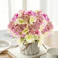 thumbnail image 6 of Artificial Flower Bouquet Faux Floral Arrangement Home Decor Living Room Tabletop Office Desk Shelf Decoration Realistic Plastic Silk Like Blooms Gift Centerpiece Accent, 6 of 6