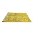 thumbnail image 2 of Ahgly Company Machine Washable Indoor Square Abstract Yellow Modern Area Rugs, 4' Square, 2 of 4
