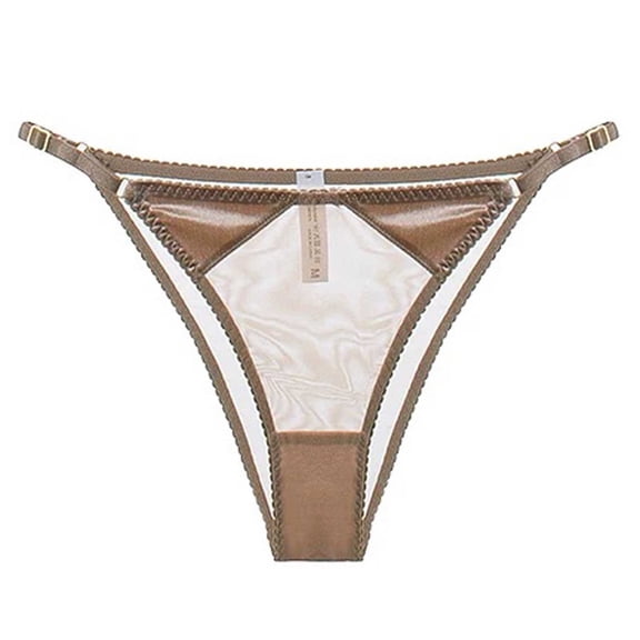 Xucatan Mesh Floral Embroidered Low Waist Panties for Women, Sheer Stretchy Ladies Underwear, Breathable Hip Lifting Elastic Thongs, See Through Feminine Briefs, Casual Daily Pantie Gift