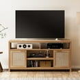 thumbnail image 6 of ARKANTOS Rattan TV Stand for 65 inch TV,Tall TV Console for Living Room,Natural Oak, 6 of 6