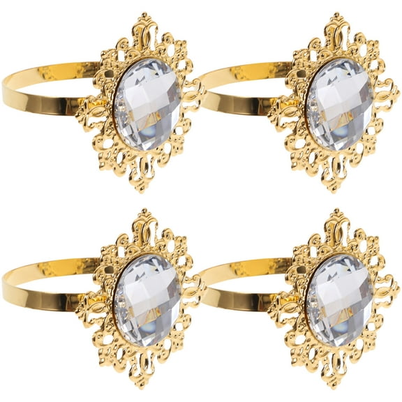 PTOOTP Napkin Holding Elegant Acrylic Napkin Rings for Banquets and Dinner Tables 12Pack Sparkling Blue