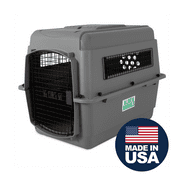 Petmate Sky Kennel for Dogs, IATA Approved, Plastic Travel Carrier, Gray, For Dogs 30-50 lbs, Medium, 32 x 23 x 32
