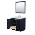 thumbnail image 3 of Wyndham Collection Miranda 36" Wood&Carrara Single Bathroom Vanity in Blue/Gold, 3 of 6