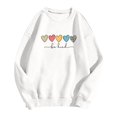 thumbnail image 4 of Daznico Women's Classic Ribbed Crew Neck Pullover Sweatshirt Multi Pattern Heart Graphic Drop Shoulder Long Sleeve Soft Loose Top for Daily,M, 4 of 4