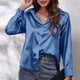 thumbnail image 2 of Camisa de manga larga de satén para mujer - Elegante blusa de imitación de seda - Corte holgado para la oficina o una fiesta, 2 of 4