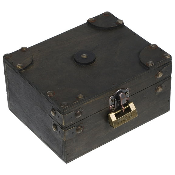 Hemoton Treasure Box Wooden Box With Hinged Lid Jewelry Box Travel Keepsake Box Wooden Display Box Jewelry Storage Box Favor Box