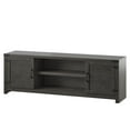 thumbnail image 4 of Twin Star Home TV Stand with Rustic Cabinet Doors, Weathered Gray, 4 of 7