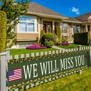 American Flag Ptriotic Soldier We Will Miss You Backdrop Banner, Military Retirement Party Decoration Join the ARMY Party Supplies
