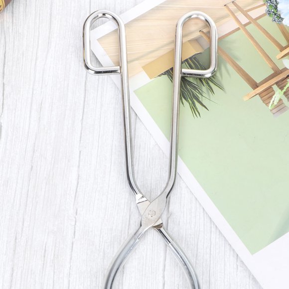 IFANLANDOR 1Pack Beaker Tongs Anti-slip Handle Durable Rust-resistant for Home Kitchen and School Labs 11.79X3.93X0.24in