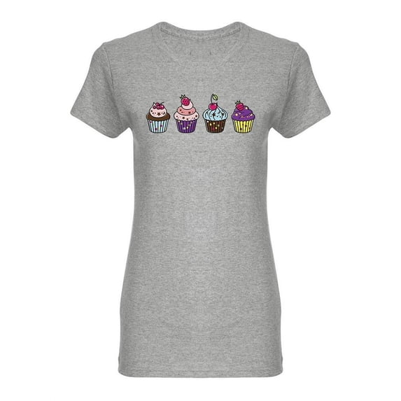 Cupcakes With Berries Shaped T-Shirt Women -Image by Shutterstock, Female Medium