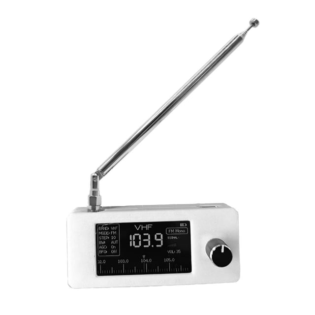 Portable Pocket-Size Radio with Pull Rod Antenna, 0.5 - 108MHz, 10 Hours Battery Life, 3D Printed PETG Shell