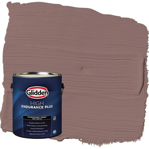 Glidden HEP Oakwood Brown / Red Semi-Gloss Exterior Paint with Primer, 1 Gallon