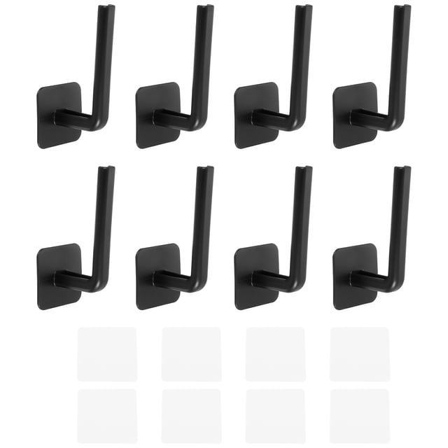 Unique Bargains 8 Pack Hat Racks for Baseball Caps, Plastic Adhesive Hat Hooks Hat Hangers, Black