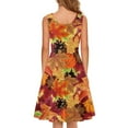 thumbnail image 3 of FKELYI Thanksgiving Maple Leaf Sleeveless Dresses Size XL Lightweight Women Twirly Skater Dress Elastic Happy Fall Tank Dress for Beach, 3 of 4