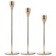 thumbnail image 1 of Portavelas de metal de estilo chino de 3 piezas, dorado simple, 1 of 5