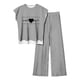 thumbnail image 1 of Pantalones Casuales sin Mangas Impresos con Cuello Redondo Conjunto Superior, Pantalones Ligeros Mujeres para Primavera Verano, 1 of 2