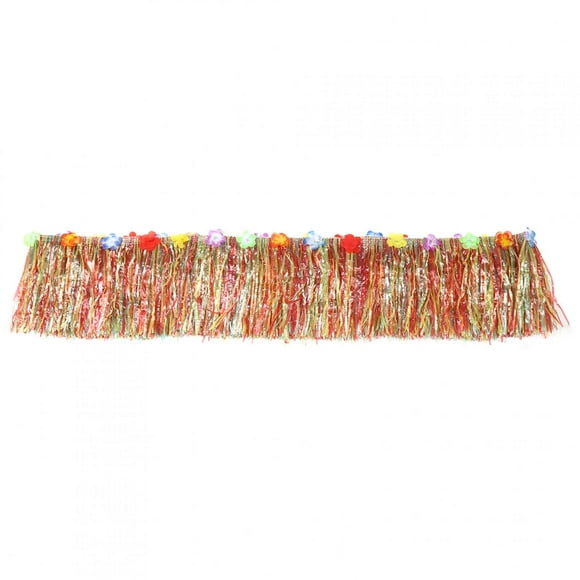 Colorful Flower Hawaiian Party Table Grass Skirt Summer Beach Parties Decoration(Colorful)
