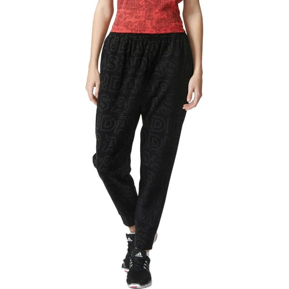 Adidas Women's Boyfriend Printed Pants (Black, M)