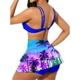 thumbnail image 4 of Women's High Waist Bikini Sets Wrap Push Up Padded Bikini Bra + Skirt Bottom Swimwear Swimsuit Bathing Suit, 4 of 5