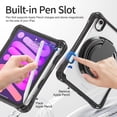 thumbnail image 2 of Case for iPad Mini 7 A17 Pro / Mini 6, iPad Mini 6th/7th Gen 2021 2024 8.3 Inch Shockproof Rugged Protective Cover with 360 Rotating Stand Pencil Holder Hand/Shoulder Strap Transparent Back, 2 of 6