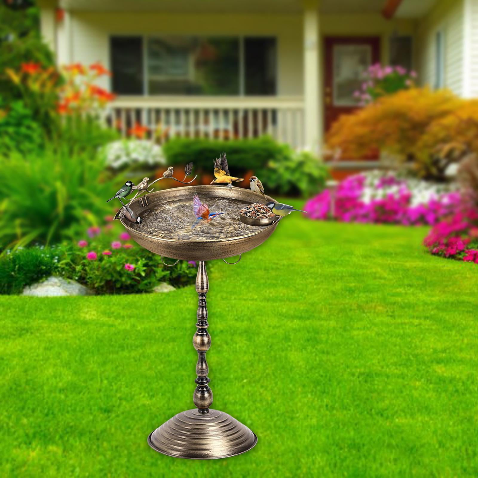 simhoa Metal Bird Bath Bowl 26 inch Heavy Duty Bird Feeder for Garden Outdoors Yard