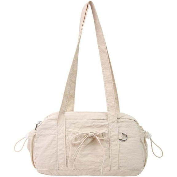 SPEKSEE Women Stylish Nylon Handbag Solid Color Shoulder Bag Large Capacity Bowknot Armpit Bag Travel Dating Shopping Bag