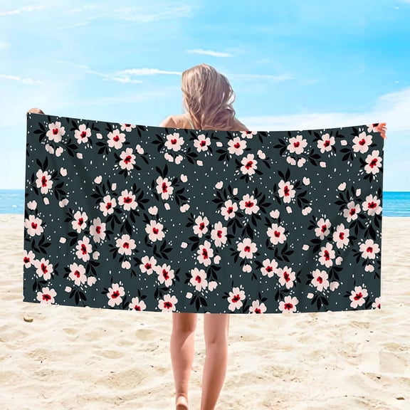 LYEAA Extra Large Beach Towel Microfiber 75x150cm Sandproof Beach Blanket Bath Towel Seaside Sitting Blanket Lightweight Multi-Purpose Towel for Travel Vacation Swimming Pool
