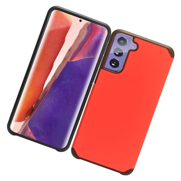 Samsung Galaxy S21 Plus (6.7") Phone Case Slim Thin Rubberized Hybrid Dual Layer Hard PC Rubber TPU Armor Shockproof Cover for Galaxy S21  Plus ,by Xcell - Red