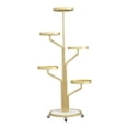 thumbnail image 4 of Soporte para plantas con ruedas, estante para plantas de Metal único móvil, estante de exhibición para plantas, soportes de flores de varios niveles Dorado, 4 of 8