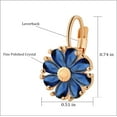 thumbnail image 2 of Gold Flower Earrings Birthstone Leverback Earrings Hypoallergenic Vintage Floral Earrings for Women Trendy, 2 of 5
