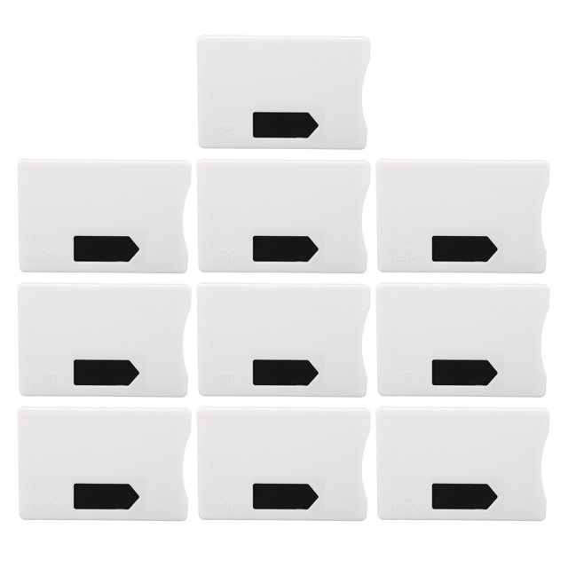 10 Uds RFID funda de bloqueo antidesmagnetización antirrobo compacto protector de tarjeta NFC inteligente para viajes blanco