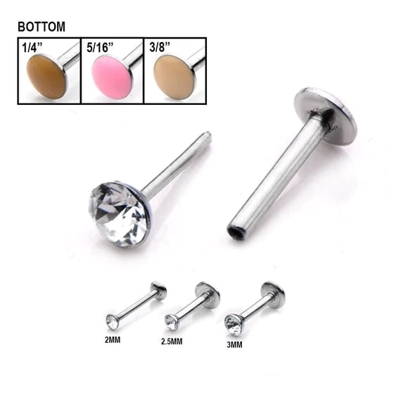 Goupilles Sans Fil Labret pour Lèvres, Nez, Piercing d'Oreille Assorti 16G