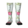 thumbnail image 2 of Picia Women Crew Soft Moisture-wicking Socks Vintage Wood with Floral Pattern Design Cotton Socks, One Size fit All, 2 of 9