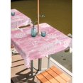 thumbnail image 2 of Outdoor Tablecloth with Umbrella Hole for Patio/Picnic/Party/Camping, Pink Coastal Waterproof Table Cloth Square Cover Washable, Summer Ocean Sea Waves Starfish Corals (60"x 60"), 2 of 8