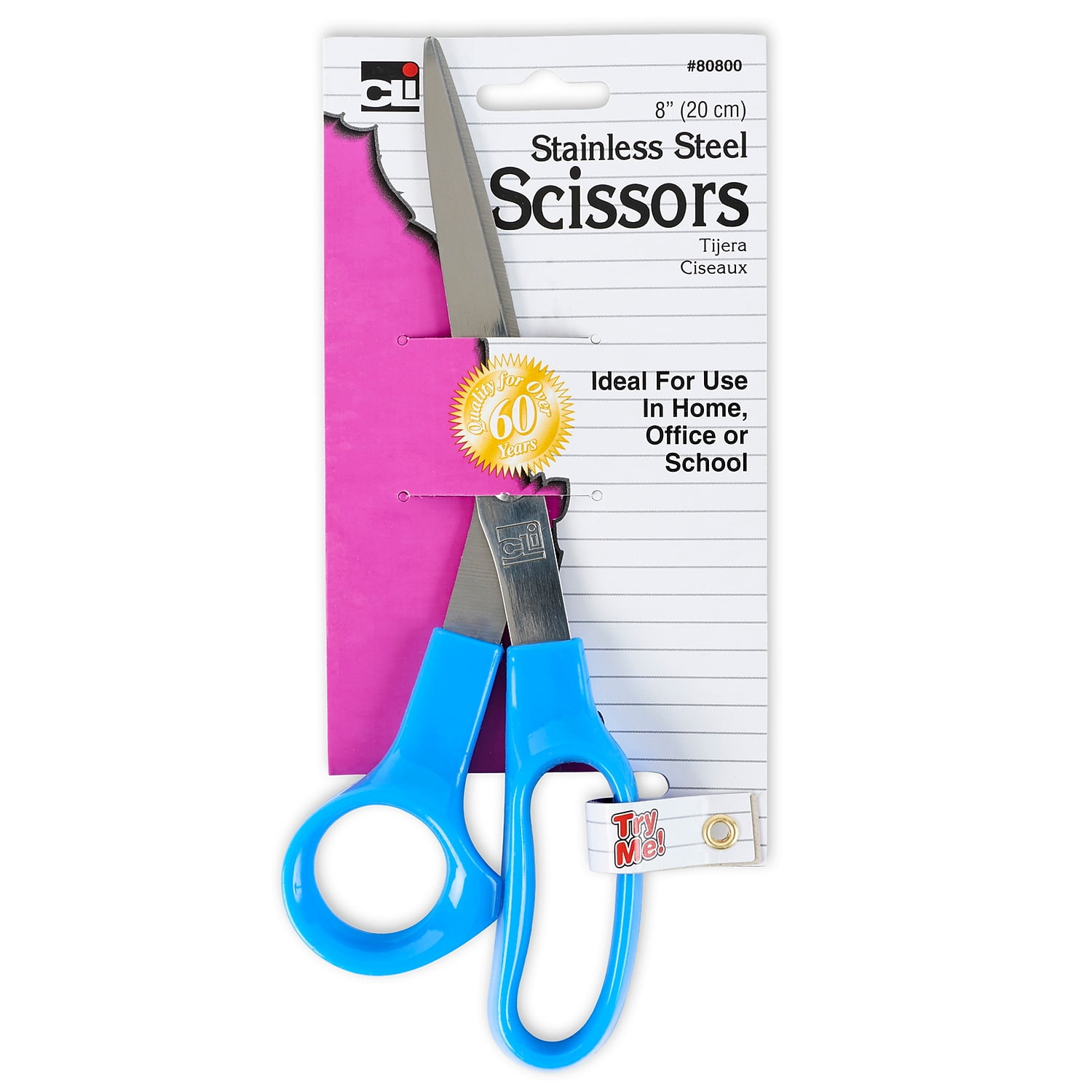 Charles Leonard Stainless Steel Scissors, 8 Inch, 24 Count