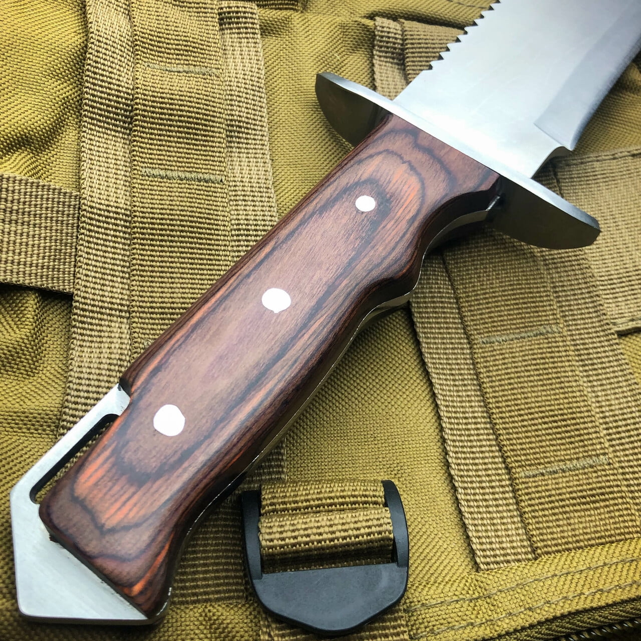 16" Full Tang Hunting Outdoor Rambo Fixed Blade Camping Bowie Knife w Sheath