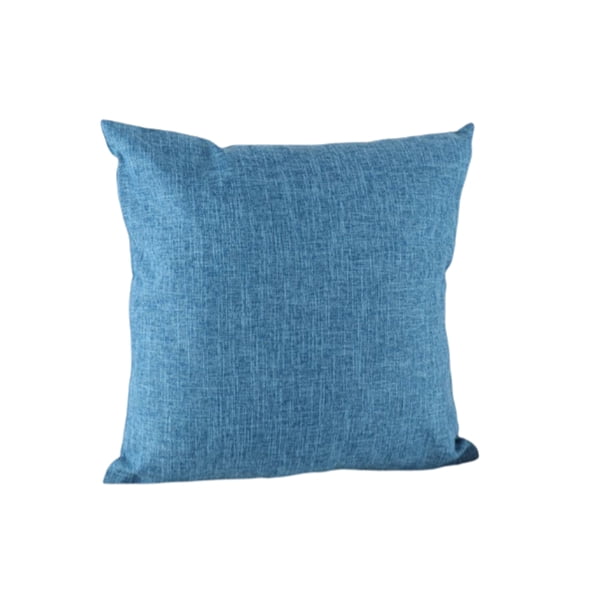 Inteprter Fundas de almohada decorativas de lino y algodón, funda de almohada con forma cuadrada, funda de cojín para sofá, fundas de Decoración del hogar Azul 50x50cm