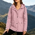 thumbnail image 2 of Lmueinov 2026 Women's Hooded Snap Zip Windbreaker Jacket, Multi-Pocket Water Resistant Mid-Length Outdoor Hiking Casual Coat S-XXL, 2 of 7