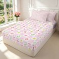 thumbnail image 2 of Manfei Modern Checkered Zipper Twin Comforter Sets with Fitted Sheet and 2 Pillowcases,Romantic Flowers Zipper Bedding Set,Pink White,Pink Reversible,4pcs, 2 of 8