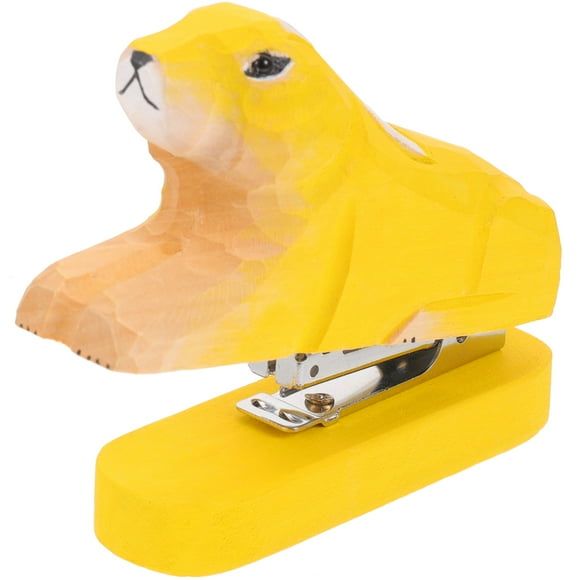 Shisuyan Yellow Animal Shape Wooden Stapler for Daily Use Strong and Durable with Eyecatching Look 7 inch